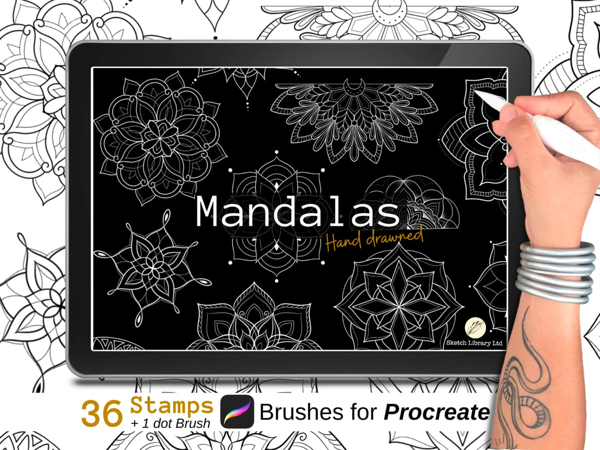 40 Mandalas Tattoo Stamps - Brushes for Procreate , ornamental, ipad ...