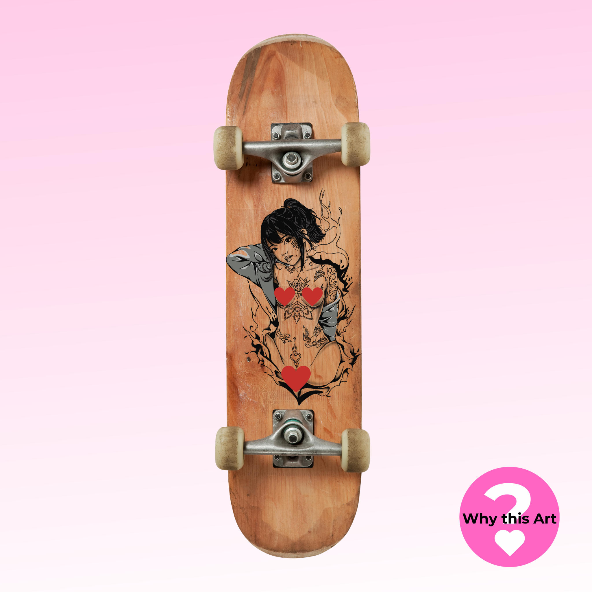Tattooed Japanese Girl illustration 1, tattoo, Sexy Woman, BDSM, Pin-Up, Bondage, Erotic Art, T-Shirt, Tattoo, Print, Stencil