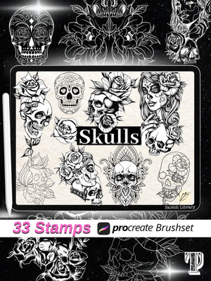 📦 MEGA Procreate Tattoo Pack VOL.1  of 2134 brushes for procreate
