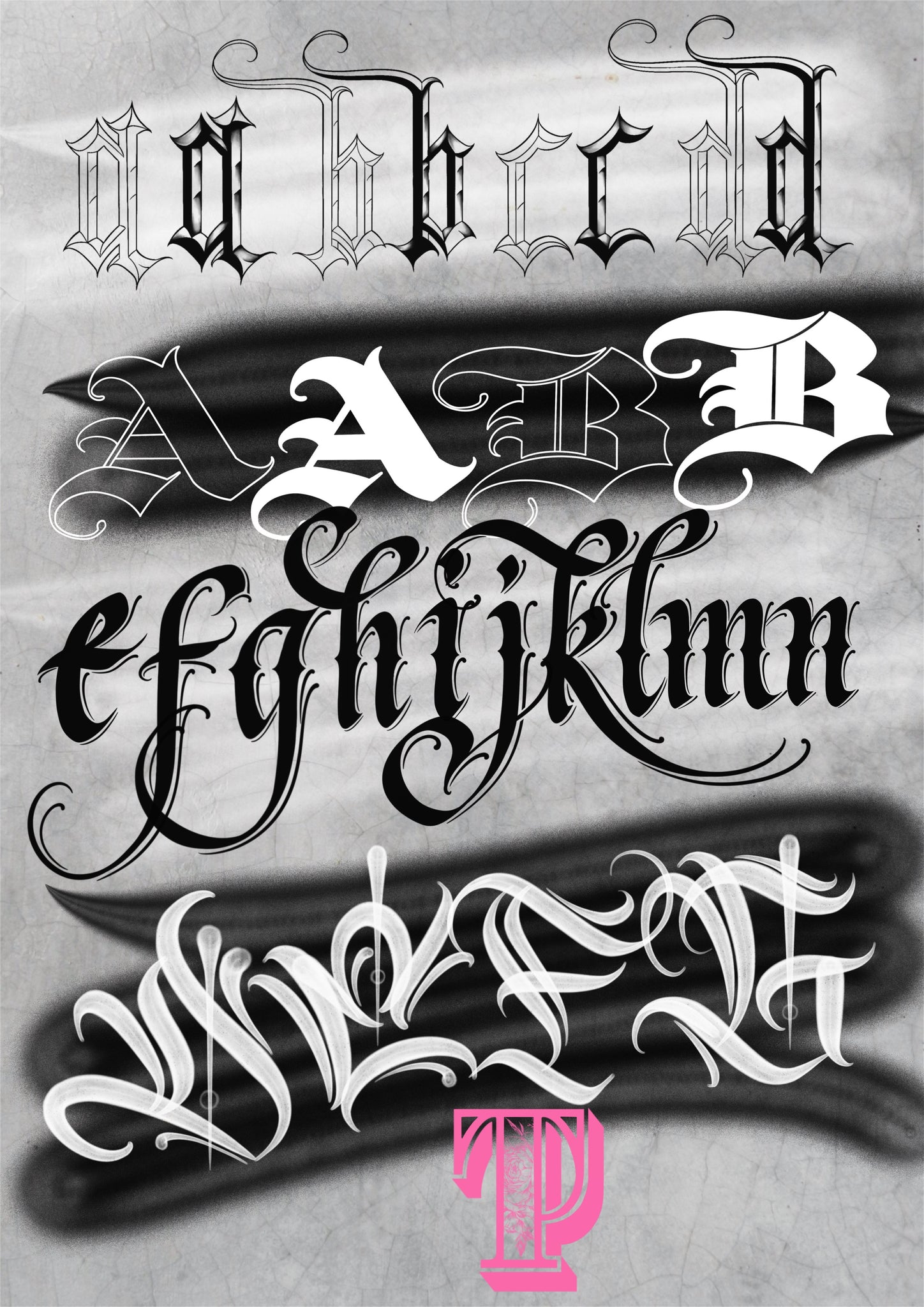 Chicano BrushPack Vol.3 11 Alphabets & Volutes brushes for procreate, Ipad and Ipad pro, tattoo stamps, stencil, font, calligraphy, graffiti