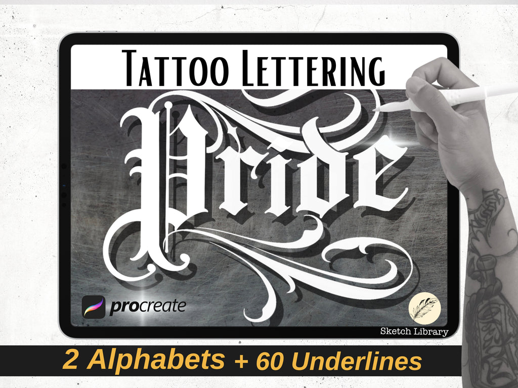 52 Chicano Letters PRIDE ( 2 alphabets) brushes for Procreate, fonts, tag, tattoo, calligraphy, garffiti, typography for Ipad & IPad Pro