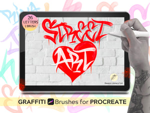 GRAFFITI PACK, 7 GRAFFITI vol.1 Alphabets, fonts, brushes for Procreate, stamps, calligraphy, chicano for IPad & IPad pro