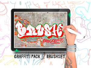 GRAFFITI PACK, 7 GRAFFITI vol.1 Alphabets, fonts, brushes for Procreate, stamps, calligraphy, chicano for IPad & IPad pro